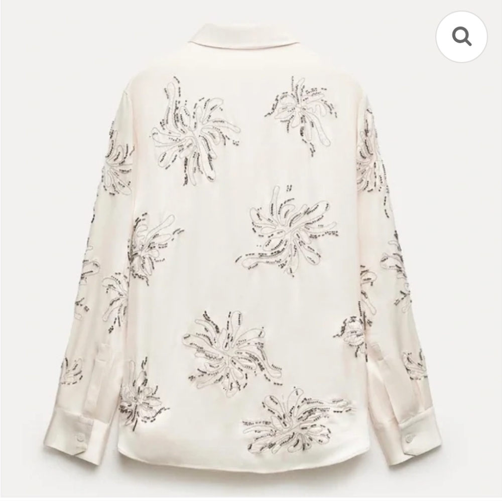 NWT Zara Embroidered Beaded Top - Picture 3 of 11
